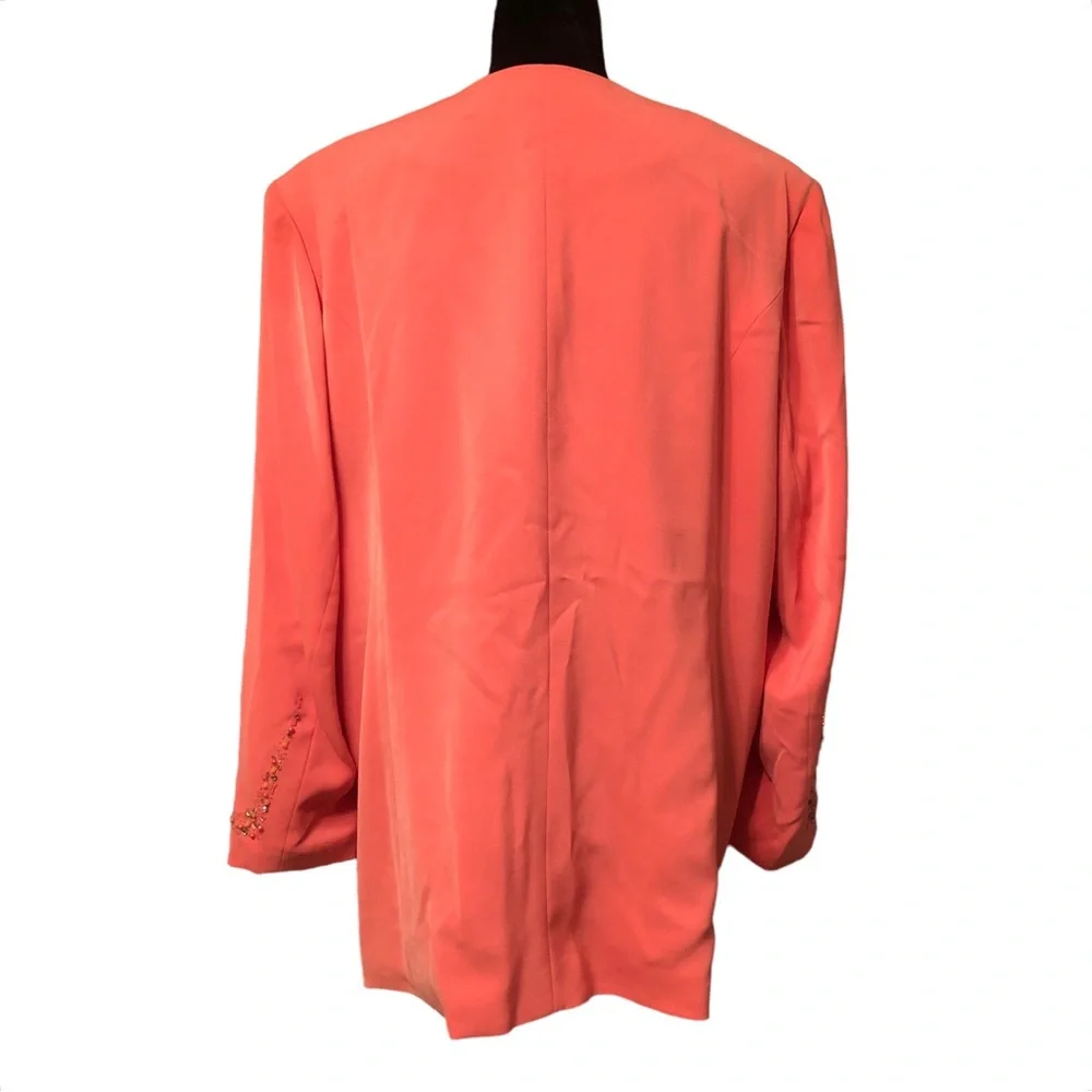 St. Anthony Evening Coral Beaded Dress Jacket size 24W - Picture 7 of 11